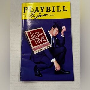 Just In Time Broadway Musical Playbill Jonathan Groff Signed By Joe Barbara